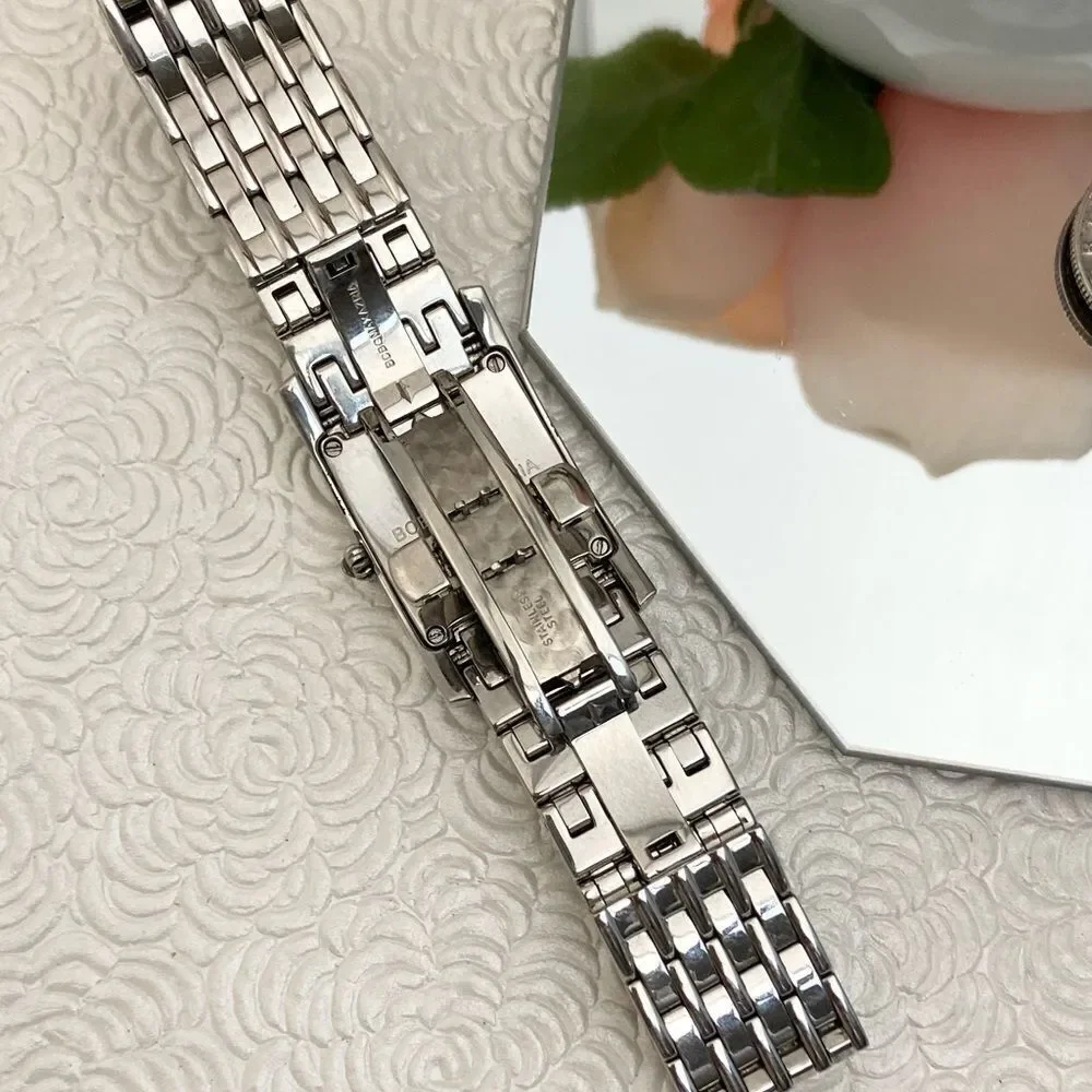 BCBGMaxAzria Stainless Steel Tank Style Dress Watch Roman Numerals